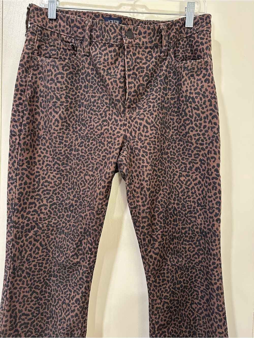 J. Crew Women’s Brown Leopard-Prints Mid Rise Flare Crop 29. Great for Fall!